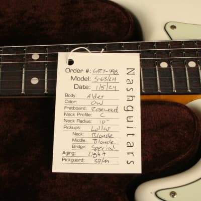 Nash Guitars S-63 Olympic White Lollar Pickups Left Handed image 9