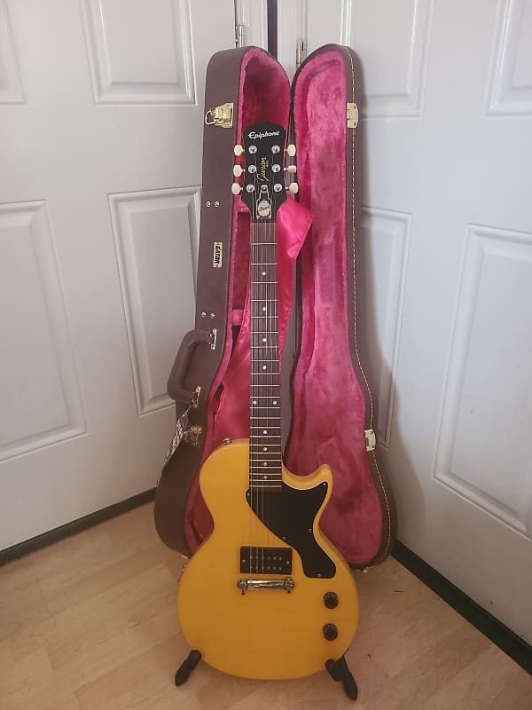 2011 EPIPHONE LES PAUL JUNIOR LIMITED EDITION TV YELLOW 57 REISSUE W/ CASE & UPGRADES image 1
