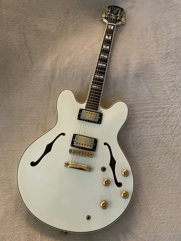 Vintage Epiphone Sheraton II White Made in Korea MiK | Reverb