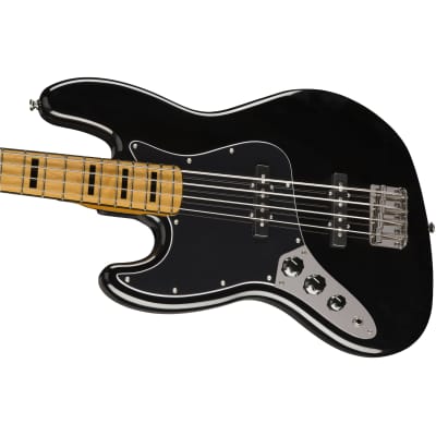 Squier Classic Vibe 70s Jazz Bass, Black, Left-Handed, Maple Fingerboard image 3