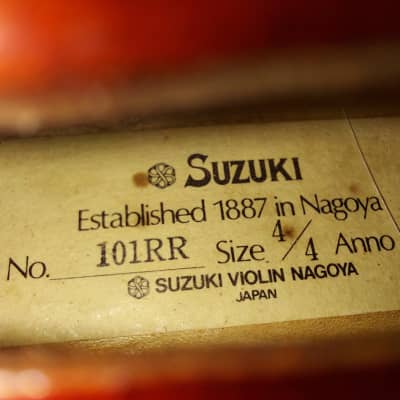 Suzuki 101RR (Full 4/4 Size) Violin, Japan 1989, Stradivarius Copy, with case/bow image 2