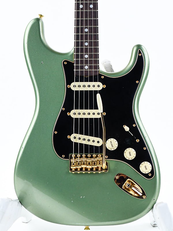 Shop Dual Aged Reverb B3 65 LTD Custom Sage Fender Metallic Mag Stratocaster Journeyman/CC Green |