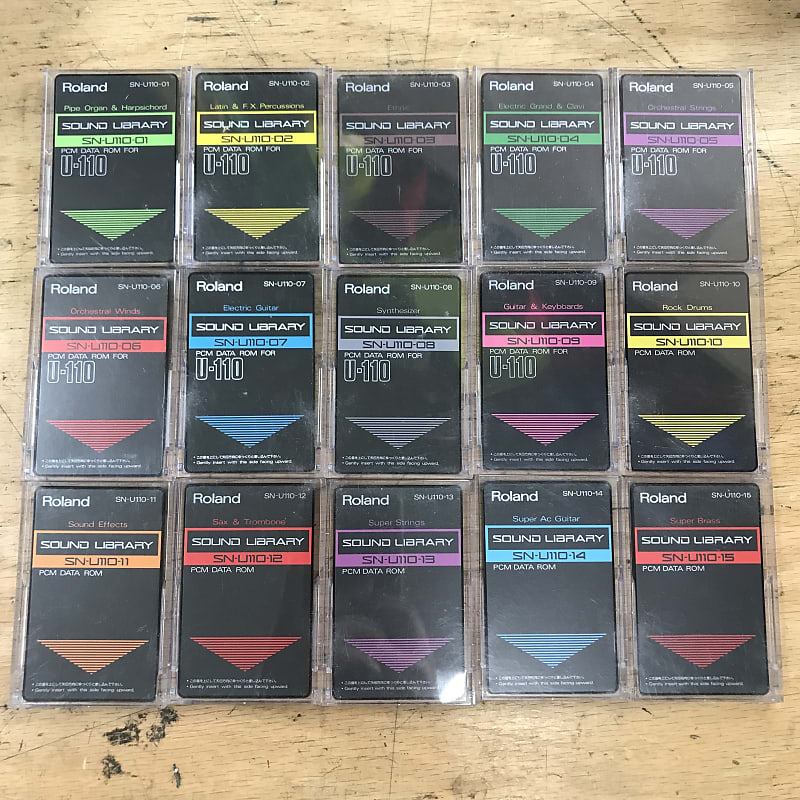 Roland SN-U110 Complete Set 1-15 Sound Library Cards 01, 02