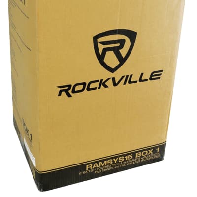 Rockville 2) 15" Battery Powered PA Speakers+Stands+Mics For Church Sound System image 12