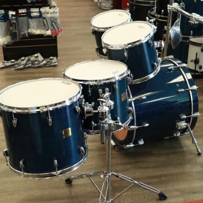 Used Yamaha Birch Custom Absolute 5-Piece Shell Pack 10/12/14/16/22 (Sea Blue Lacquer) Made In Japan image 5