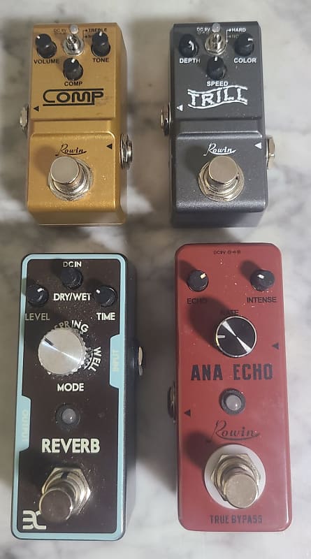 4 Mini Pedals- Reverb Eno , Rowin mini Delay, Tremolo and | Reverb