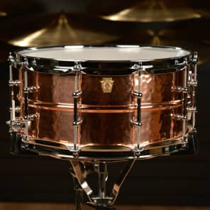 Ludwig LC662KT Hammered Copper Phonic 6.5x14" Snare Drum with Tube Lugs