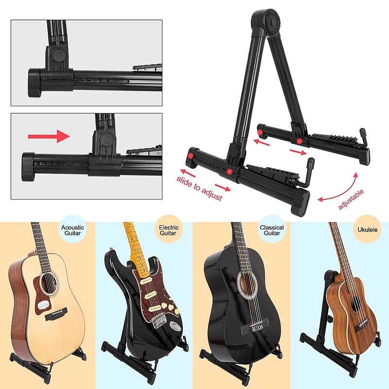 Guitar Stand, Portable Guitar Floor Stand With Non-Slip Silicone, A Frame  Guitar Holder Stand For Acoustic/Electric/Classical Guitar And More