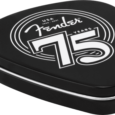 198-0351-075 Fender 75th Anniversary Pick Tin (18) Med Celluloid 1946-2021 image 4