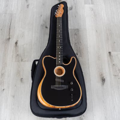 Fender American Acoustasonic Telecaster Electric Acoustic Guitar, Black image 10
