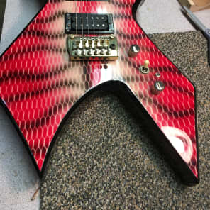 BC Rich Platinum Warlock Pink Snakeskin 80's | Reverb