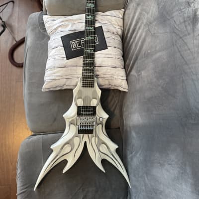 B.C. Rich Draco Ghost Flame V - White Ghost Flames image 2