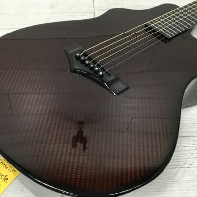 Emerald X-20 Carbon Fiber Acoustic Electric Guitar - Red CF / Normal Radius image 3