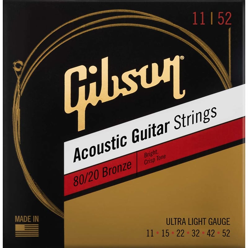 Gibson SAG-BRW11 80/20 Bronze Acoustic Guitar Strings - Ultra Light (11-52) image 1