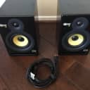 KRK Rokit 5 powered studio monitors with power cables