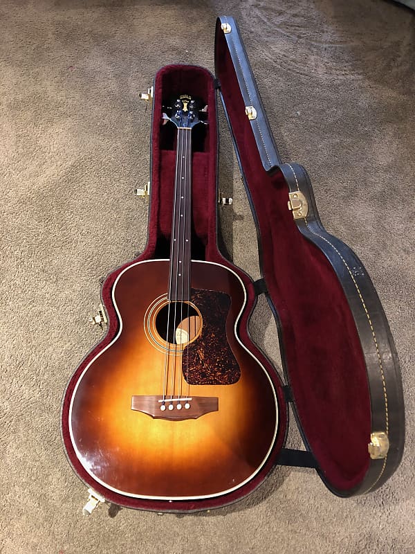 Guild B30E Fretless Acoustic Bass 1996 Tobacco Sunburst Reverb