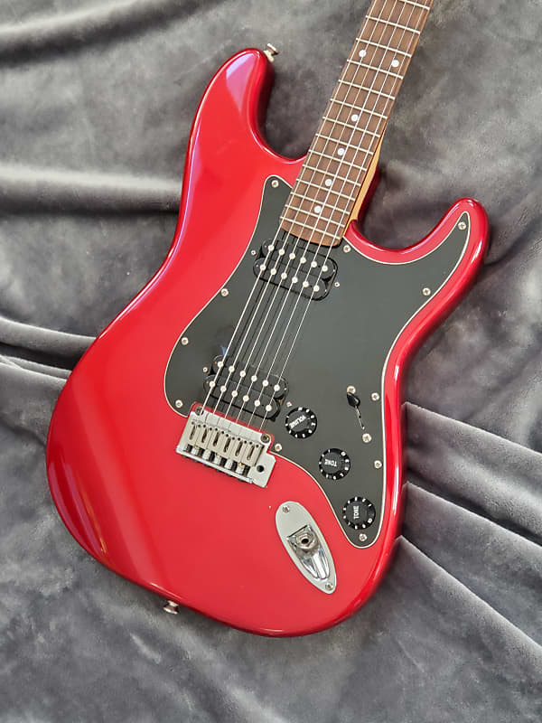2003 Squier Standard Double Fat Strat Stratocaster Electric Guitar - Candy Apple Red Finish image 1