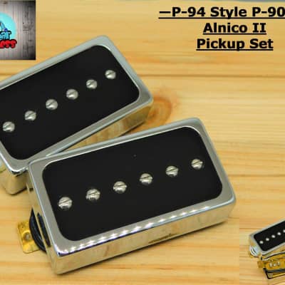 Guitar Madness P-94 Style Humbucker sized P-90 Pickups (Alnico II) Chrome / Black image 7