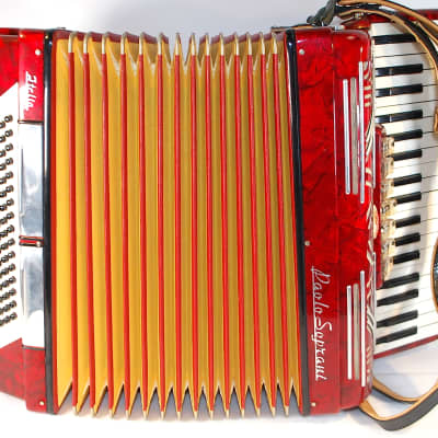 1960s Paolo Soprani Italia Red 37 Key 80 Bass 7 Register