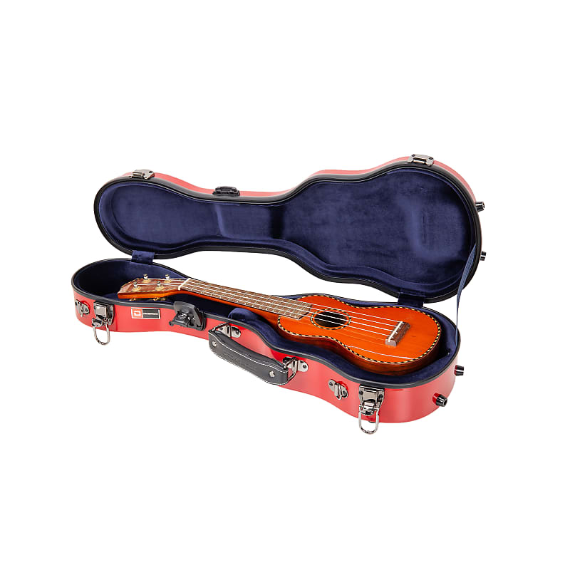 Crossrock Deluxe Fiberglass Case for Soprano Ukulele with TSA Reverb