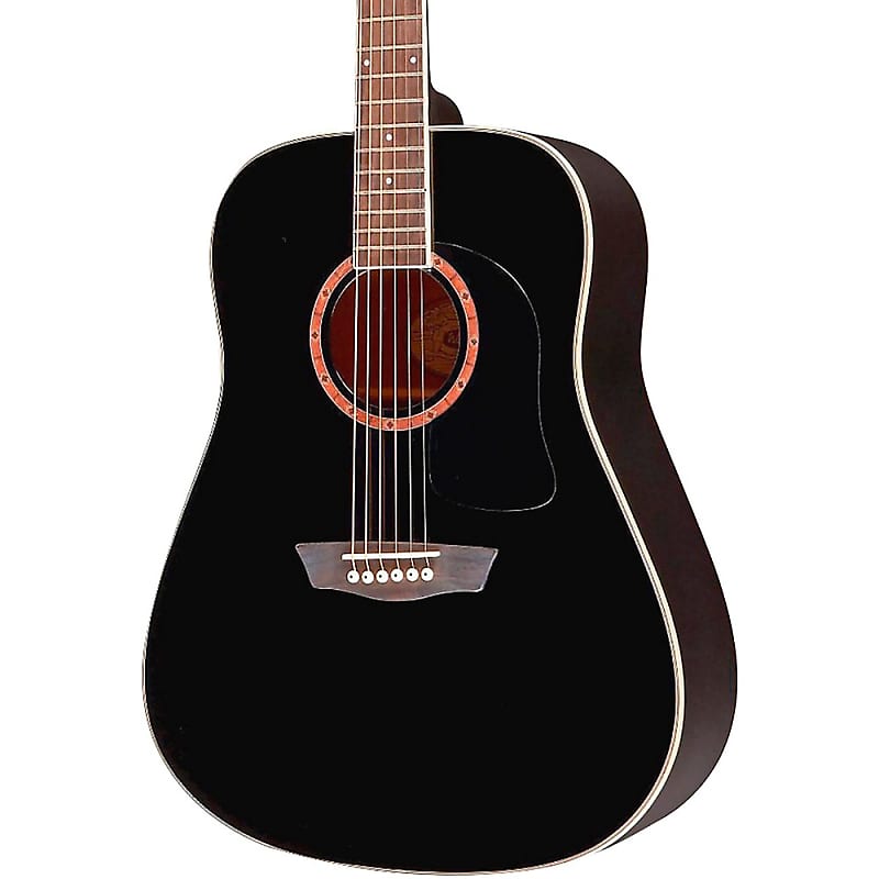 Washburn WD100DL Dreadnought Mahogany Acoustic Guitar Black | Reverb