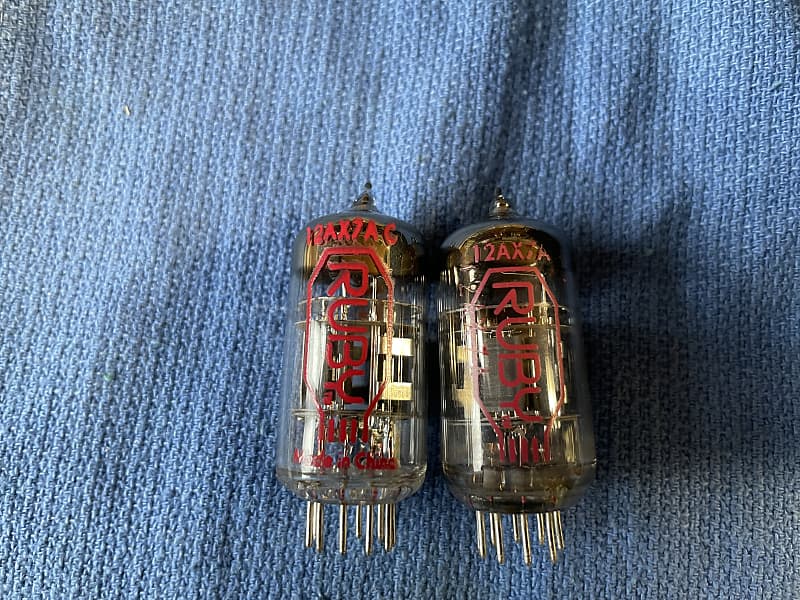 Pair of Ruby 12AX7A preamp tubes Reverb