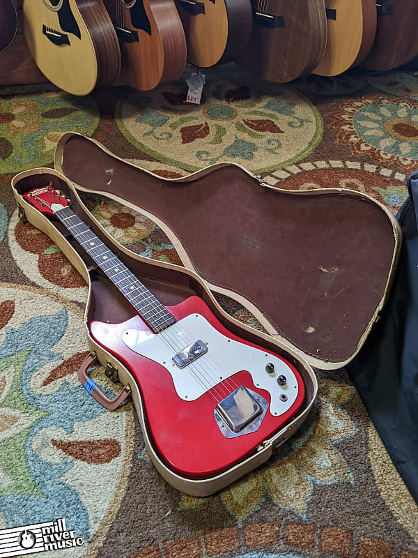 Kay TrueTone K100 Vanguard Vintage Electric Guitar Red c. 1960s w/ Case