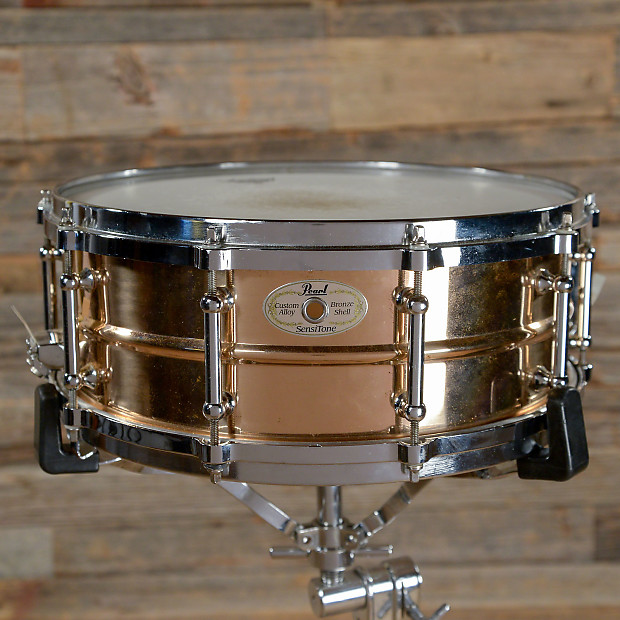 Pearl 5x14" Sensitone Bronze Snare Drum w/ Tube Lugs image 1