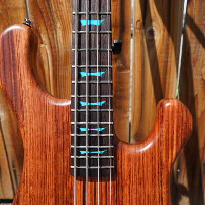 Dean USA Custom Hillsboro - Oiled Cocobolo Top 4-String Electric Bass Guitar w/  Black Tolex Case (2023) image 8