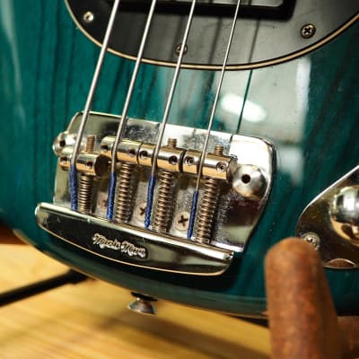 Ernie Ball Music Man Stingray 4 Bass from 1999 in Translucent Teal image 6