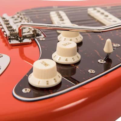 Vintage ReIssued Series V6MFR Strat Style Guitar - Firenza Red image 5