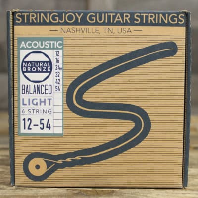 Stringjoy Natural Phosphor Bronze Acoustic Guitar Strings - Light (12-54)