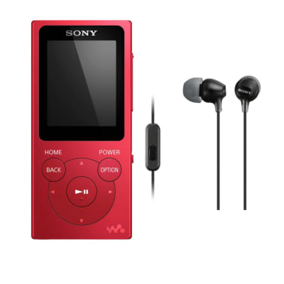 Sony NW-E394 8GB Walkman Audio Player (Red) with Sony MDREX15AP Fashion Color EX Series Earbud Headset with Microphone (Black) image 5