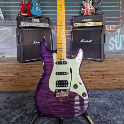 Eart NK C3 Transparent Purple Electric Guitar for sale