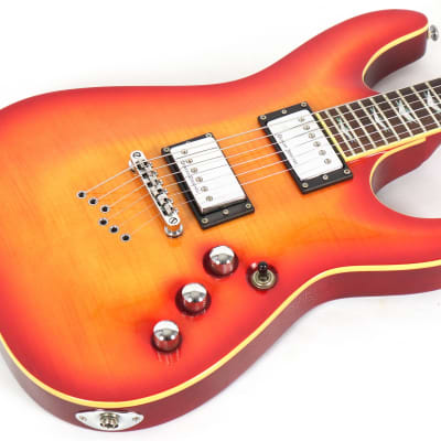 Schecter Diamond Series C1 Plus Flame Top Cherryburst Electric Guitar image 3