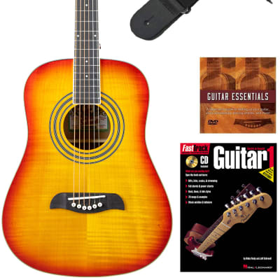 Oscar Schmidt OG5 3/4-Size Kids Acoustic Guitar - Flame Yellow Sunburst w/ Tuner image 1