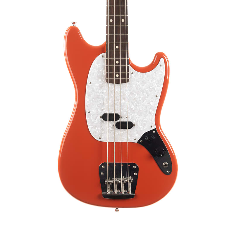 Used Fender Mustang Bass MIJ Fiesta Red 1995 | Reverb Australia