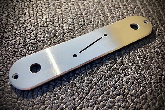 Van Dyke-Harms Telecaster Control Plate, Center Switch, Angled, Stainless Steel 2023 - Stainless Steel image 1