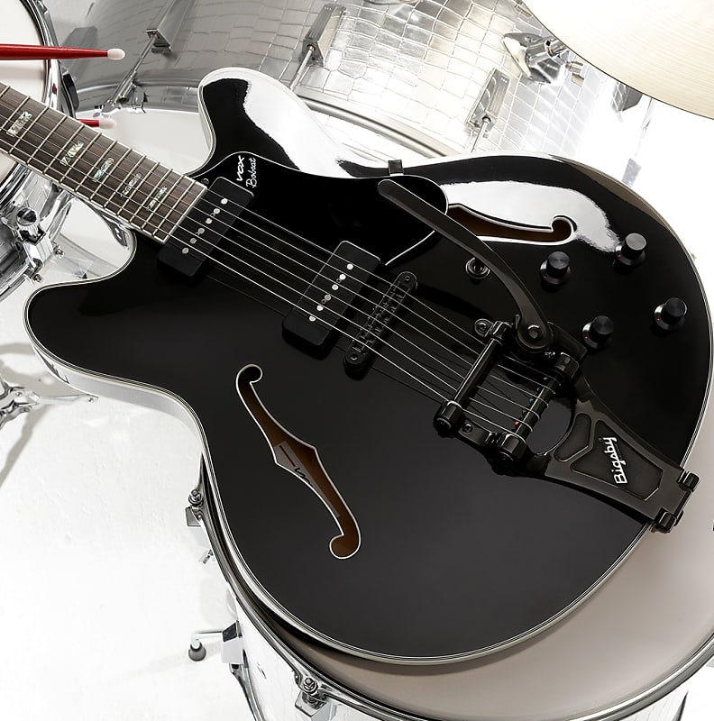 Vox Bobcat V90 Guitar with Bigsby  Jet Black image 1
