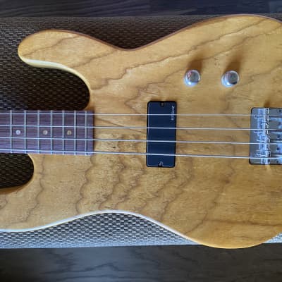 Handmade 4-string bass guitar 2018 Natural image 3