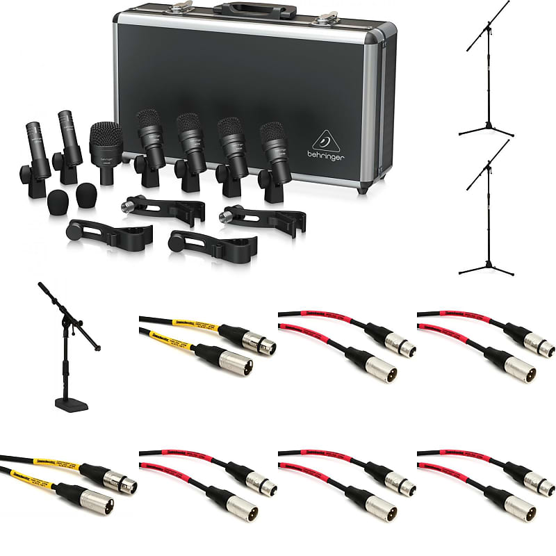 Behringer BC1200 7piece Drum Microphone Bundle with Stands Reverb
