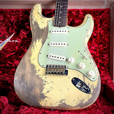 Fender Custom Shop, LTD 1960 Dual Mag II Stratocaster, Super Heavy Relic- Aged Vintage White (7lbs 12oz) image 18