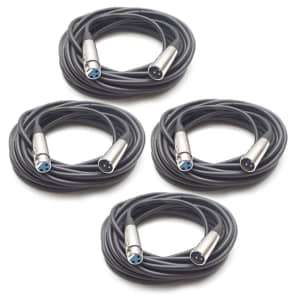 Seismic Audio SADMX25-4PACK 3-Pin XLR Male to XLR Female DMX Lighting Cable  - 25' (4-Pack)