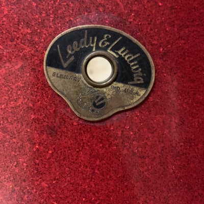 Leedy & Ludwig 14 x 20 Bass Drum 1950s Red Sparkle *No Extra Holes* image 2