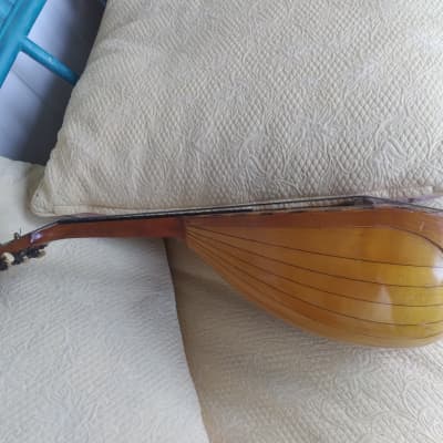 Robert barth ? 1900-1920 - Wood Inlay German bowlback, Neapolitan mandolin , parts or repair image 8