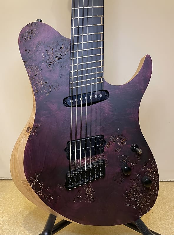 Badstroke Guitars Leyak 7 (2022) - Purple, Poplar burl top image 1