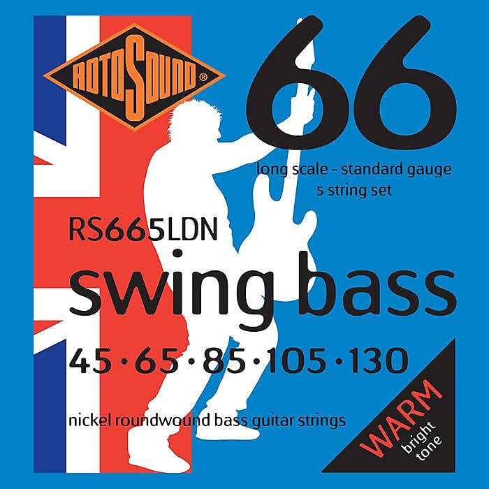 Rotosound RS665LDN Nickel Roundwound 5 string Bass Strings - 45-130 image 1