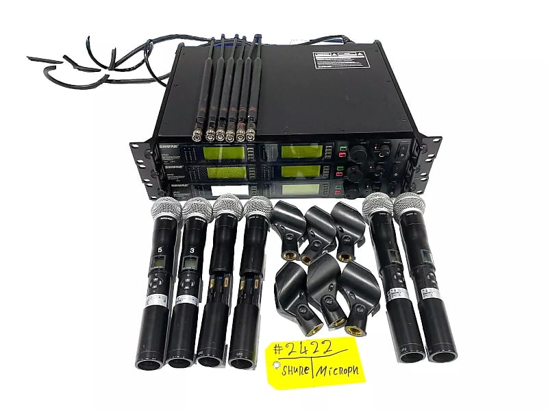 Shure UR4D Dual G1 Wireless Receiver W/ (2)UR2 Handheld Transmitters #2422 (One) image 1