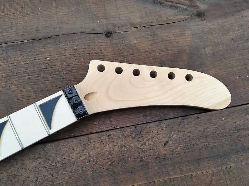 24 SHARK FIN BANANA NECK MAPLE GUITAR NECK WITH FLOYD ROSE | Reverb