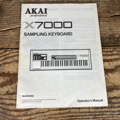 Vintage Akai X7000 Sampling Keyboard Operator’s Manual (Original Print)